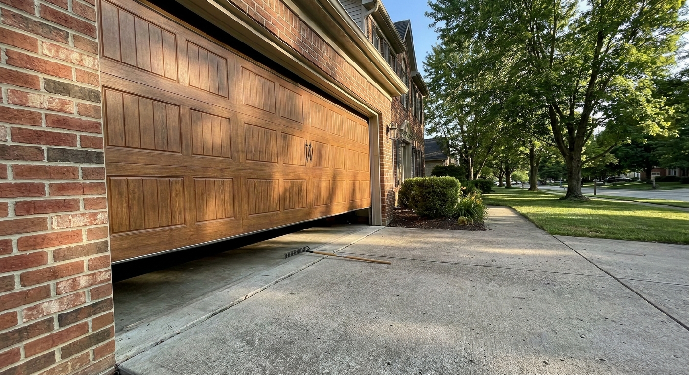 Garage door in Centerville stuck open and won't close all the way